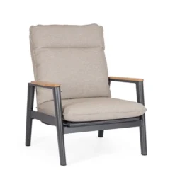Fauteuil inclinable en aluminium anthracide Miguel Pélican