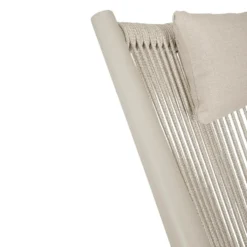 Fauteuil lounge sable en aluminium et corde Bizzotto Aloha - 66 x 84 x 98 cm