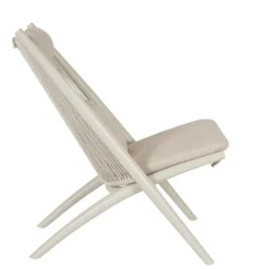 Fauteuil lounge sable en aluminium et corde Bizzotto Aloha - 66 x 84 x 98 cm