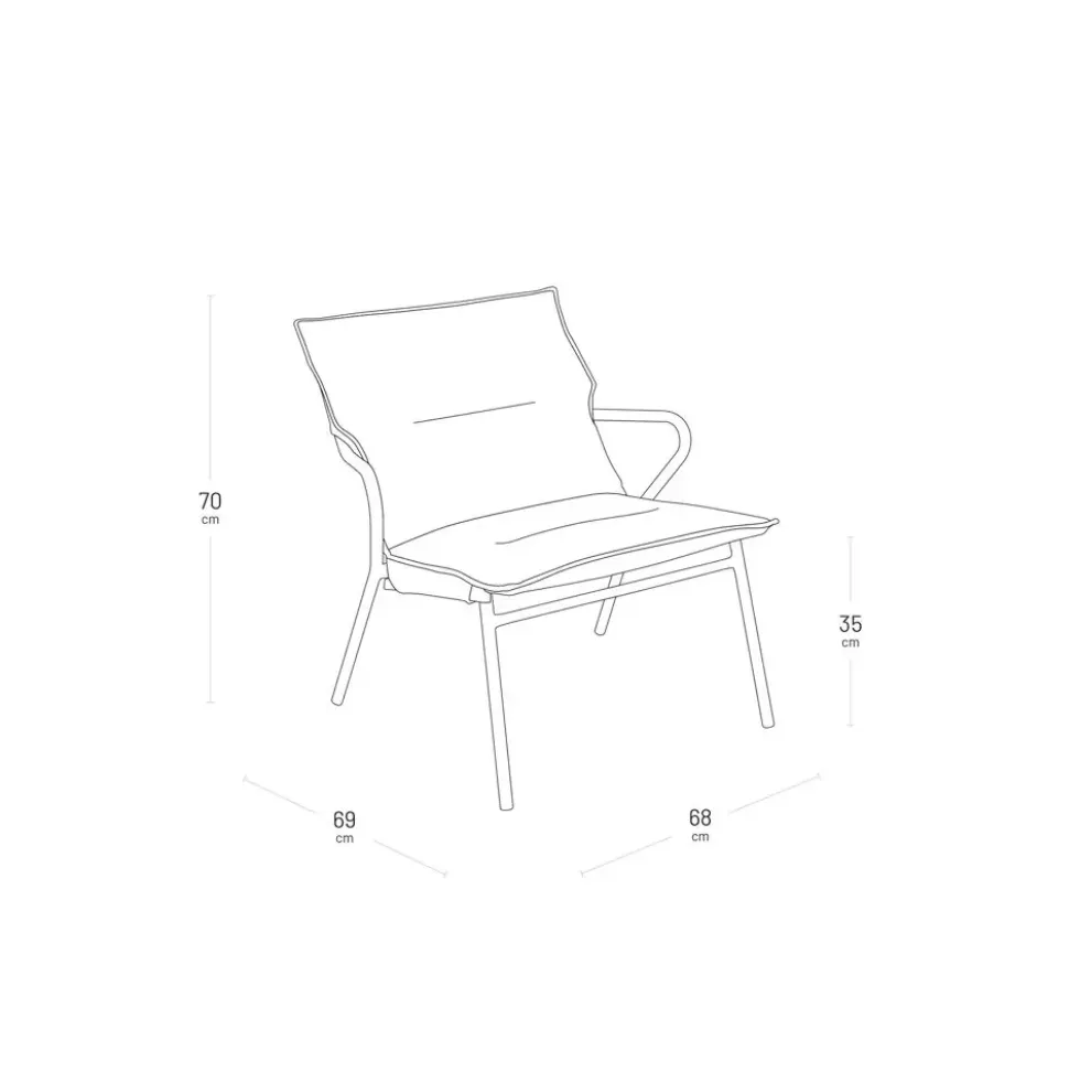 Fauteuil 1 place Vence BeComfort coloris gris Lafuma - 68 x 69x 70 cm