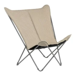 Fauteuil pliable en tube acier et toile Moka Lafuma Pop up XL BeComfort - 91 x 83 x 87 cm