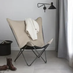 Fauteuil pliable en tube acier et toile Moka Lafuma Pop up XL BeComfort - 91 x 83 x 87 cm