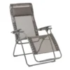 Fauteuil relax en tube acier titane et toile Batyline Graphite Lafuma Futura - 71 x 83 x 113 cm