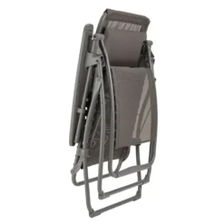 Fauteuil relax en tube acier titane et toile Batyline Graphite Lafuma Futura - 71 x 83 x 113 cm