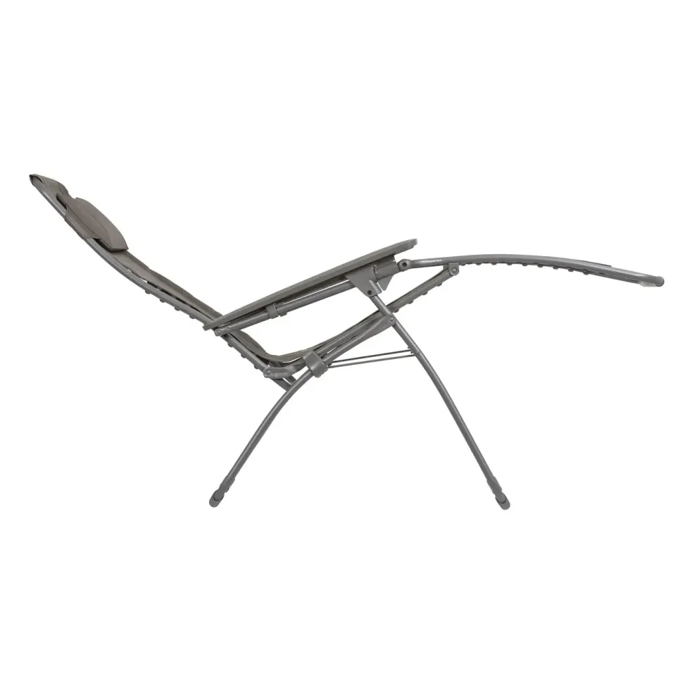 Fauteuil relax en tube acier titane et toile Batyline Graphite Lafuma Futura - 71 x 83 x 113 cm