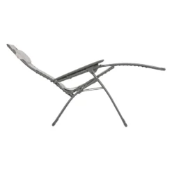 Fauteuil relax en tube acier titane et toile Batyline Seigle II Lafuma Futura - 71 x 83 x 113 cm