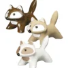 Figurine décorative renard coloris marron en terre cuite émaillée - 28 x 14,5 x 1 cm