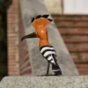 Figurine extérieure chouette Huppe crête peinte à la main en métal recyclé