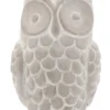Figurine hibou coloris gris en ciment - 11 x 9 x 18 cm
