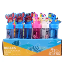 Flacon bulles transparents bouchon animal Blue sky - 35 ml