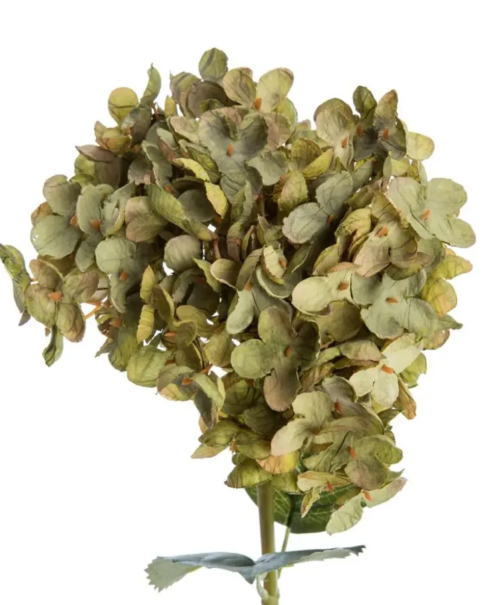 Fleur artificielle en papier hortensia coloris vert - H 65 cm