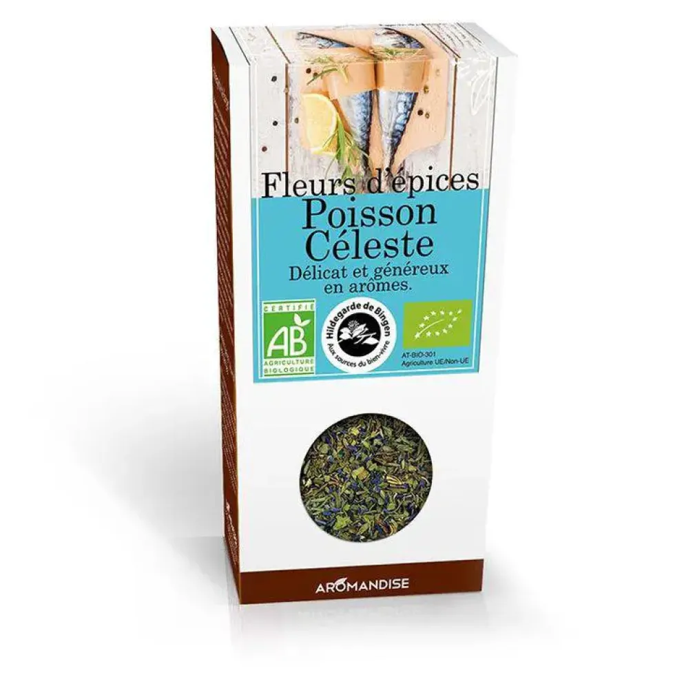 Fleurs d'épices pour poisson céleste bio en boite marron de 40 g