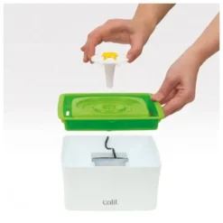 Fontaine à eau pour chat blanche et verte Flower Mini 2.0 Catit - 1,5 L