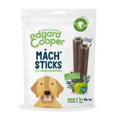 Friandises pour chien de grande taille dès 4 mois à la pomme et à l'eucalyptus sans céréales Edgard & Cooper Mach'Sticks