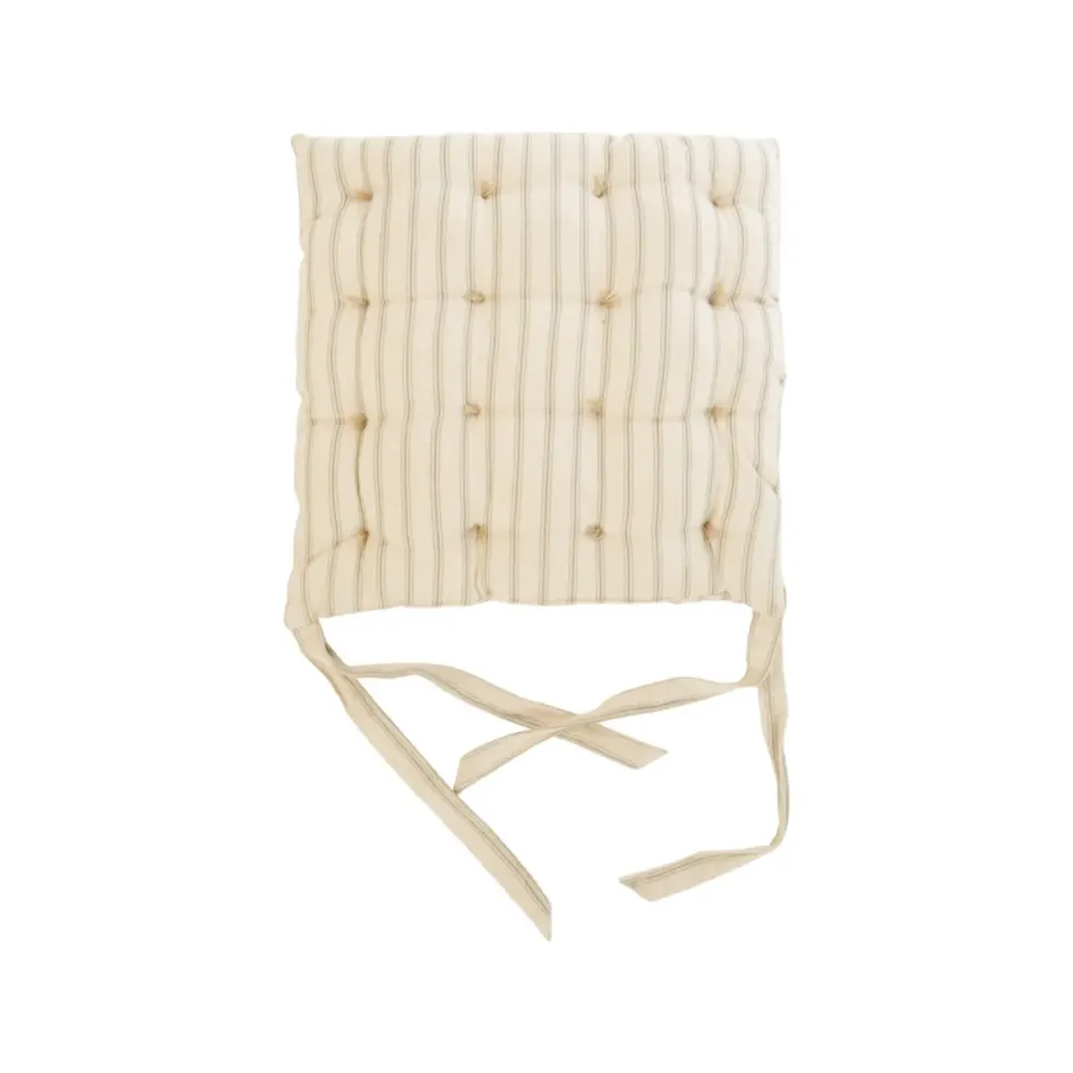 Galette de chaise carrée en coton kaki Isabeau - 40 x 40 cm