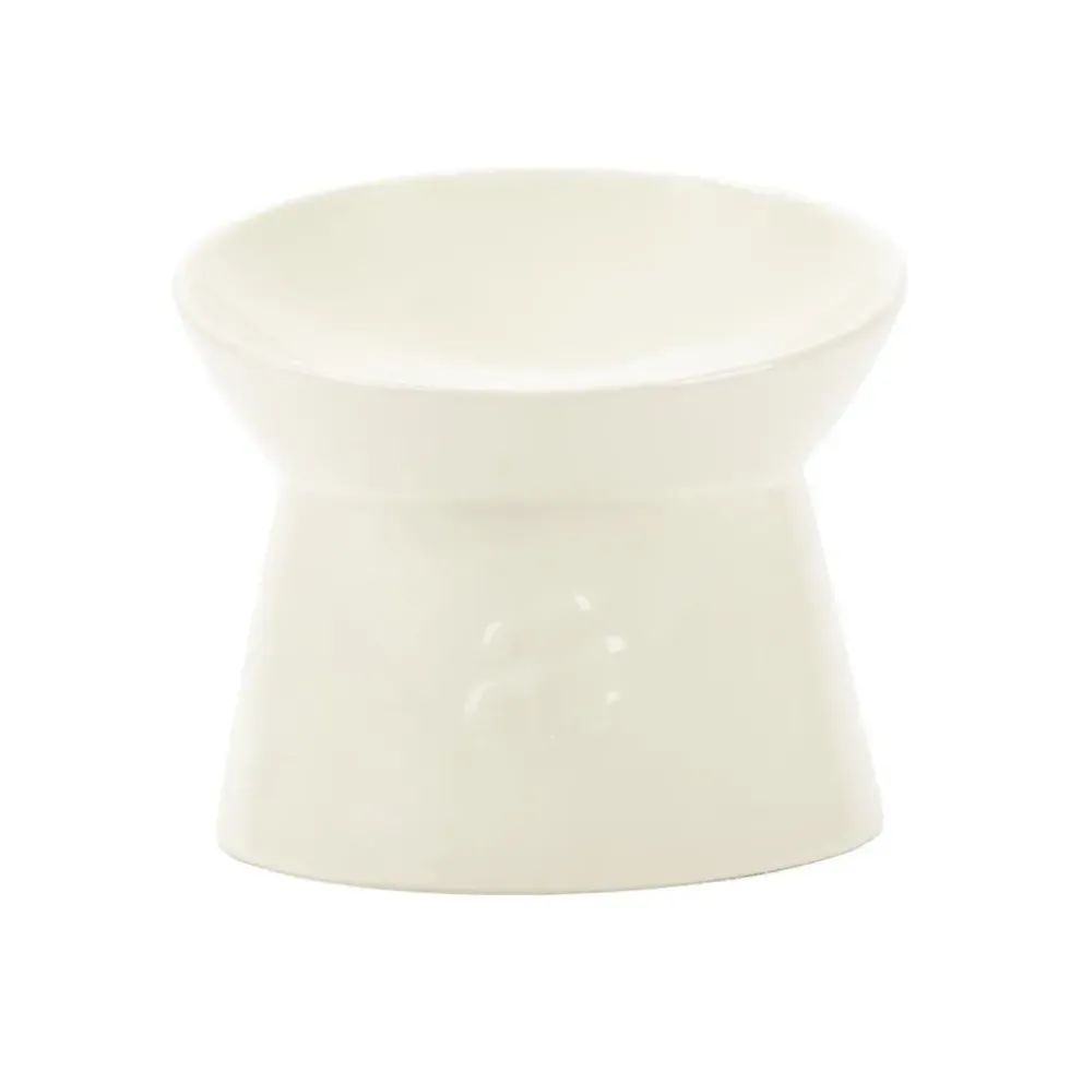 Gamelle surélevée pour chat Scruffs coloris beige