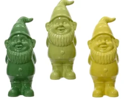 Gnome décoratif en céramique - 10 x 9,5 x 25 cm