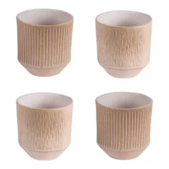 Gobelets en grès beige Coffret Miyaki - 6 x 20 cl