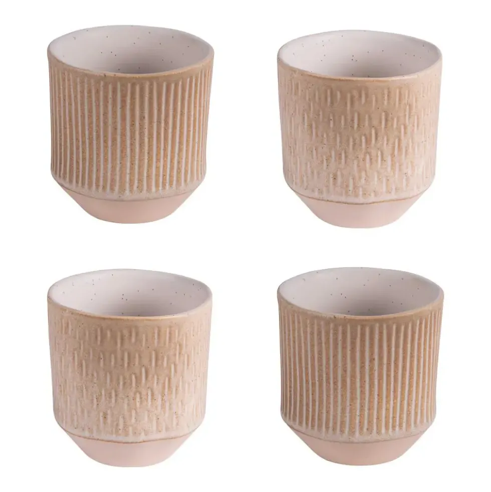 Gobelets en grès beige Coffret Miyaki - 6 x 20 cl
