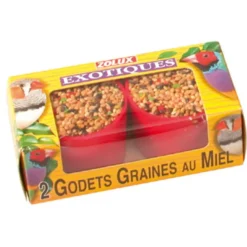 Godets pour oiseaux exotiques au miel Zolux - x 2