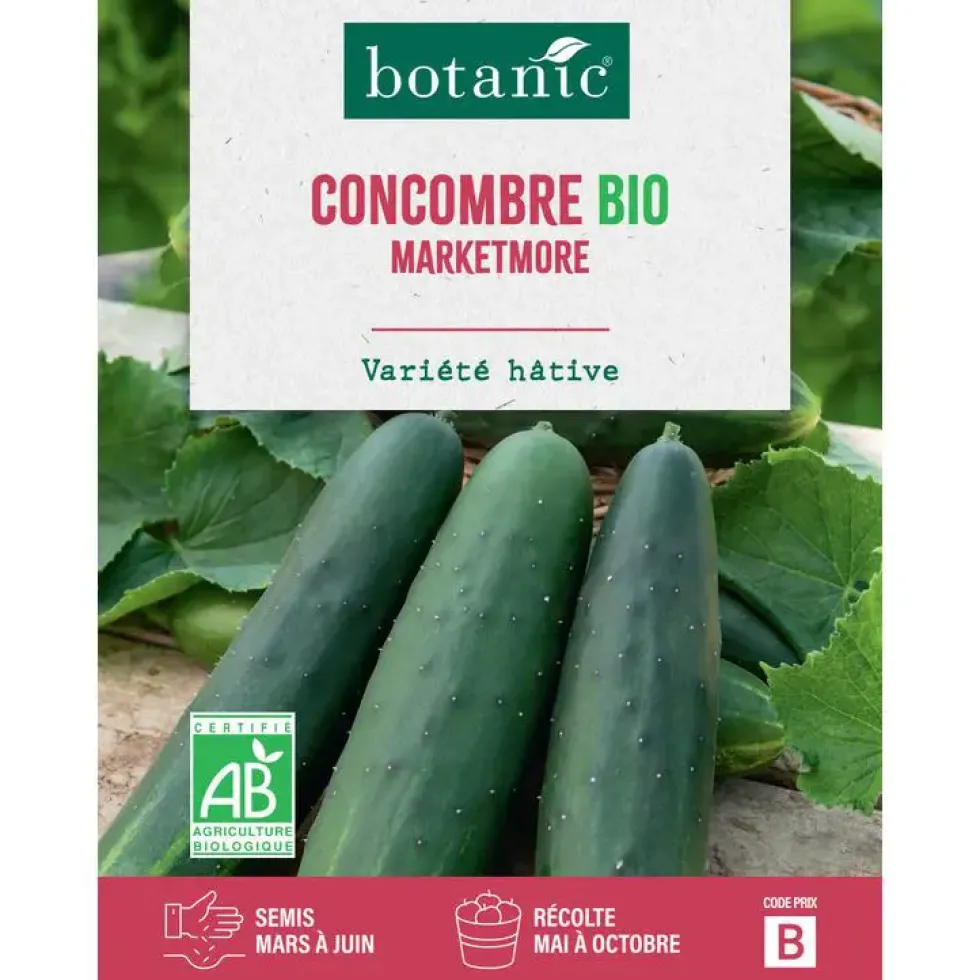 Graines de concombre marketmore bio botanic® - graines à semer