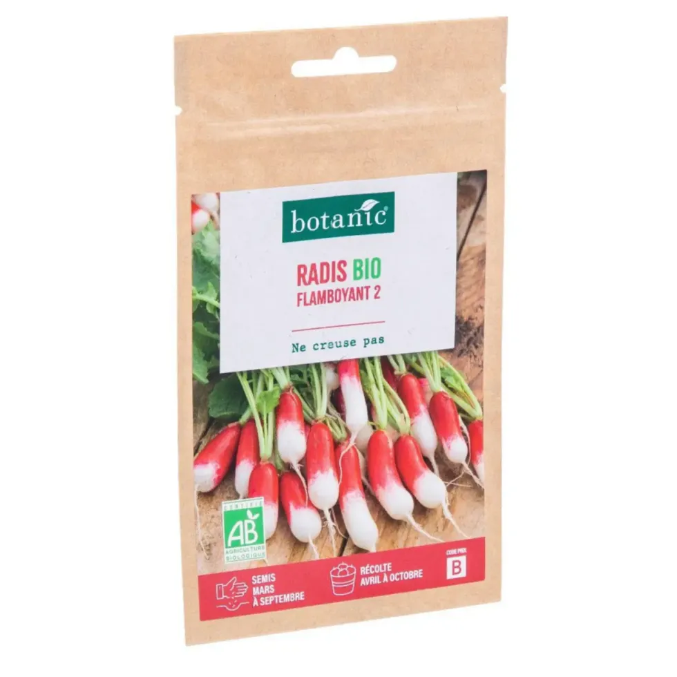 Graines de radis flamboyant 2 bio botanic® - graines à semer
