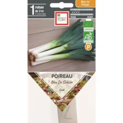 Graines présemées de Poireau bleu de Solaise bio Ernest Turc - 1 ruban de 2 m