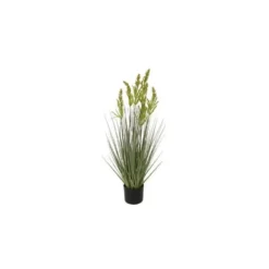 Graminée artificielle à grains en pot métal 15 cm - 45,5 x 110 cm