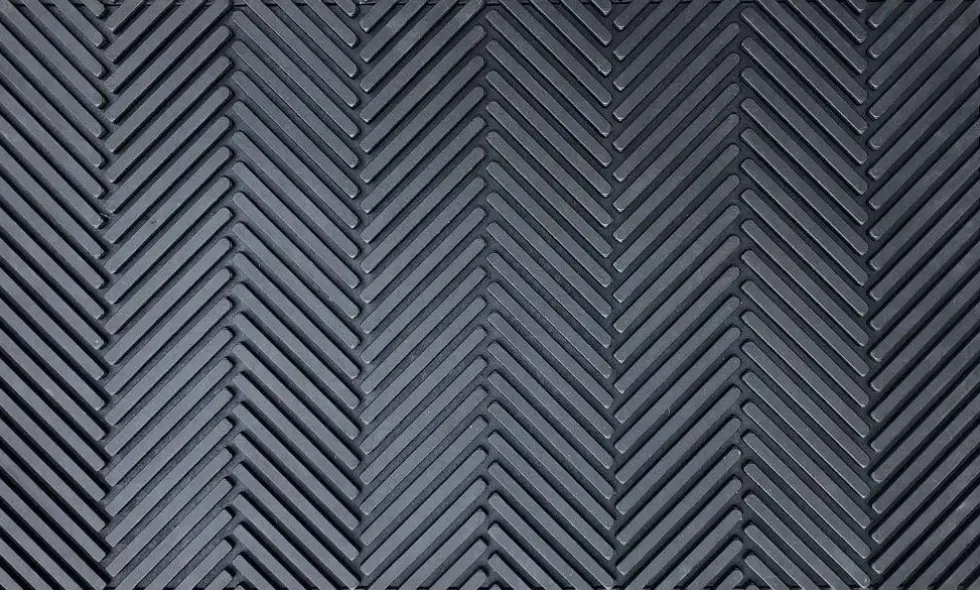 Grattoir en caoutchouc à chevrons anthracite Sweetsol - 75 x 45 cm