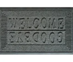 Grattoir extérieur gris en aiguilleté et caoutchouc résistant Sweetsol - 75 x 45 cm