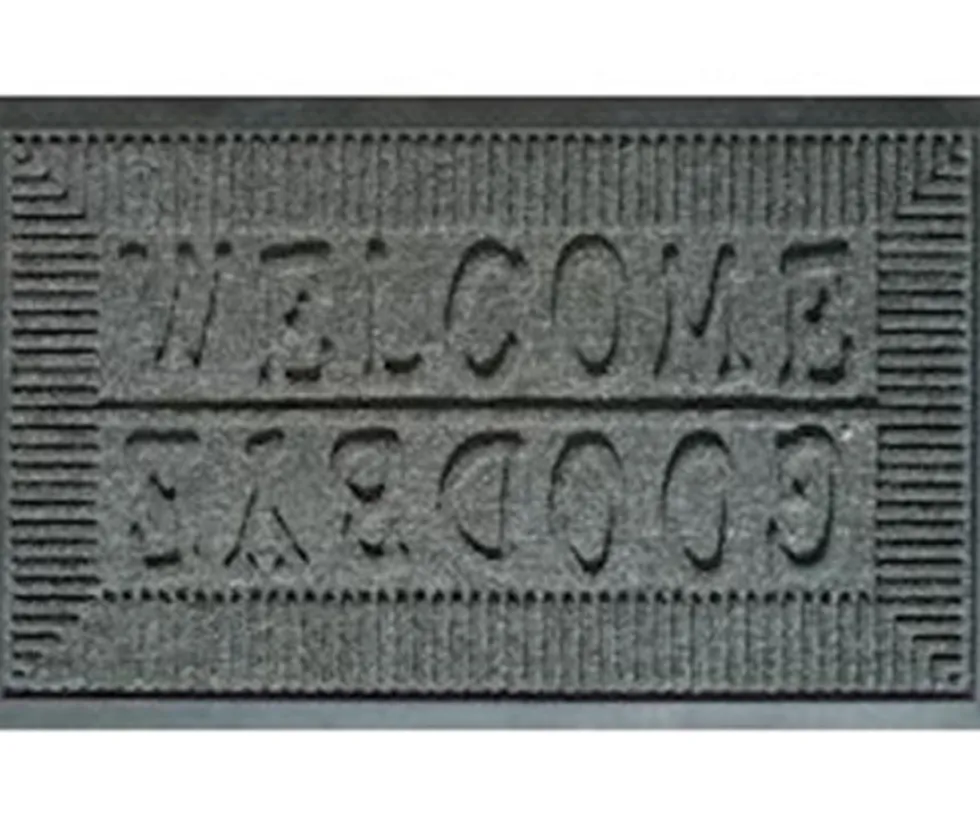 Grattoir extérieur gris en aiguilleté et caoutchouc résistant Sweetsol - 75 x 45 cm
