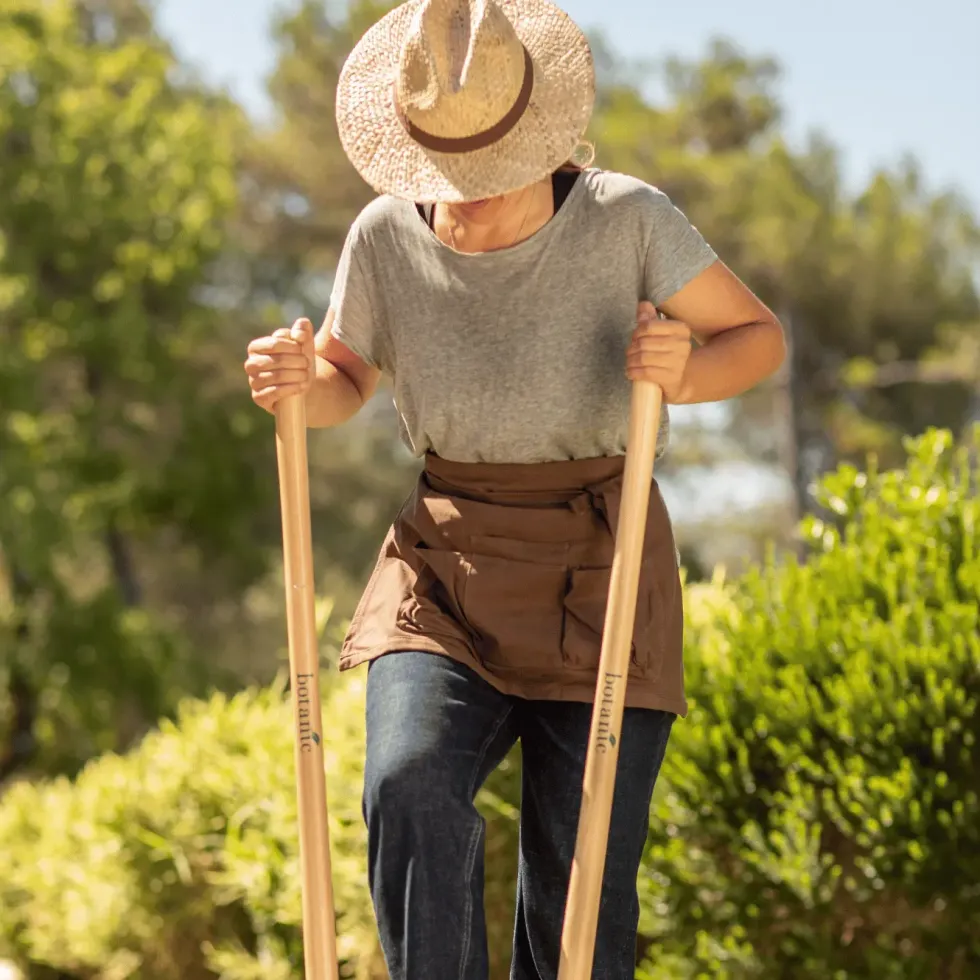Grelinette à 4 dents métal marron et manche bois botanic® - 130 cm