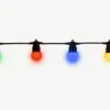 Guirlande lumineuse hybride à ampoules multicolores solaire et/ou secteur - 4,5 m