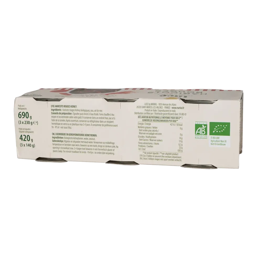 Haricot rouge bio Luce - 3 x 200 g