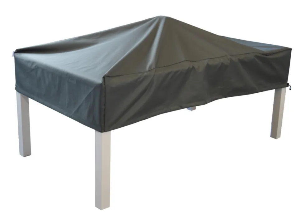 Housse de table coloris gris en polyester - 220 x 110 cm