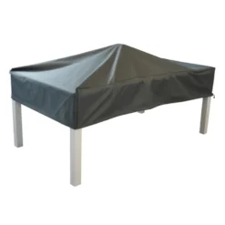 Housse table coloris gris en polyester - 180 x 90 cm