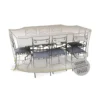 Housse table rectangulaire + chaises 8-10 pers. de coloris anthracite