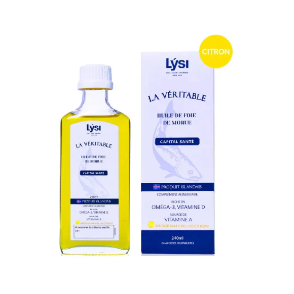 Huile de foie de morue au citron Lysi - 240 ml