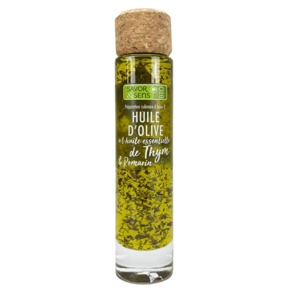 Huile d’olive bio au thym & romarin Savor et Sens - 20 cl