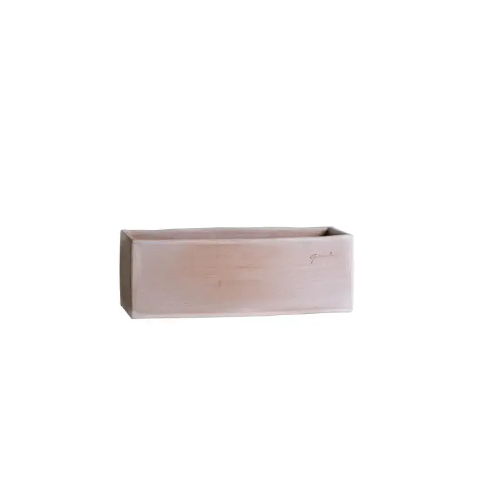 Jardinière contemporaine en terre claire - 21 x 12 x 12 cm