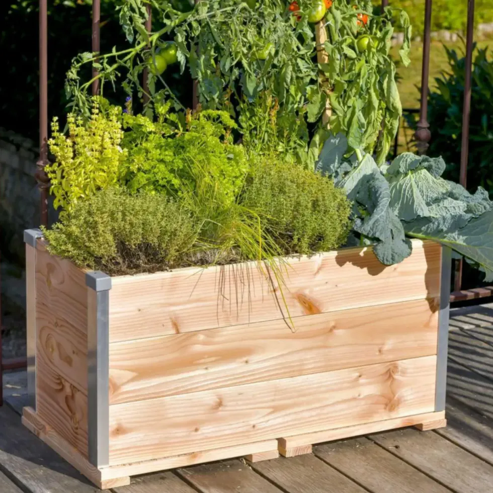 Jardinière en bois Mon Petit Potager gamme Design - 75 x 35 x 36 cm
