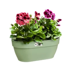 Jardinière murale en plastique recyclé coloris vert pistache Elho Vibia Campana - 14,8 x 16,2 cm