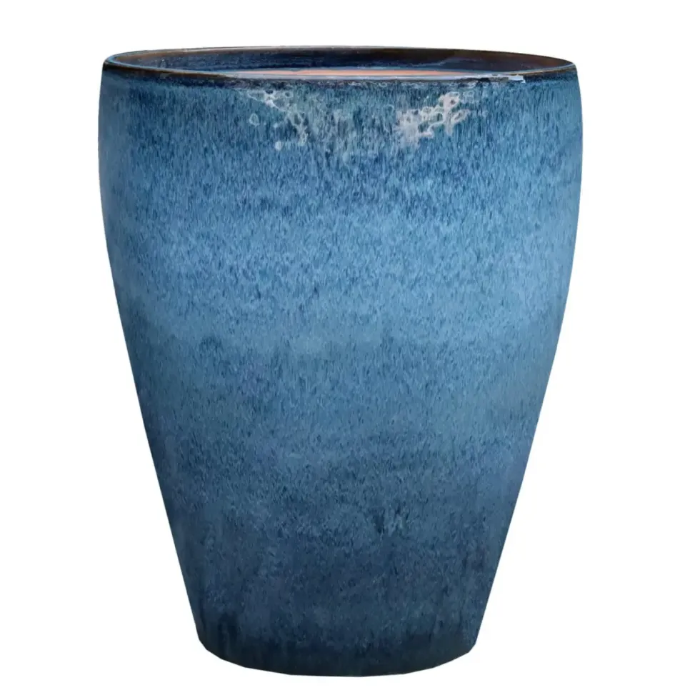 Jarre en grès émaillé bleu Océan Decolines Littoral - Ø 32 x H 36 cm