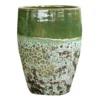 Jarre en grès émaillé fait-main coloris vert Poterie du Bousquet Léon - Ø 59 x H 68 cm