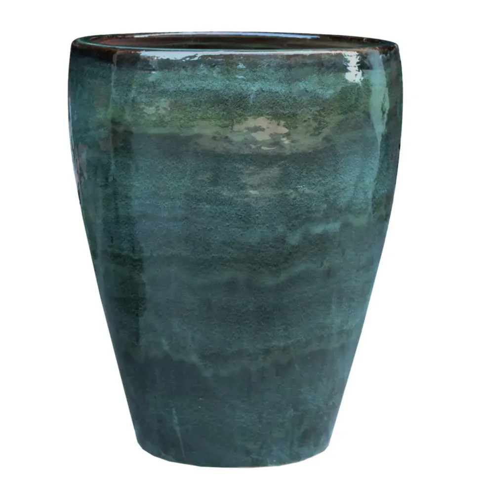 Jarre en grès émaillé vert Amande Decolines Littoral - Ø 32 x H 36 cm