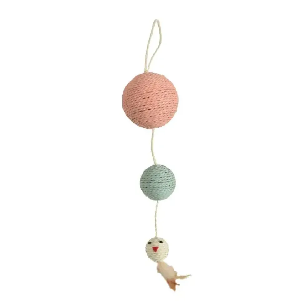 Jouet à griffer pour chat coloris rose Bobby Plume - 55 x 12 cm
