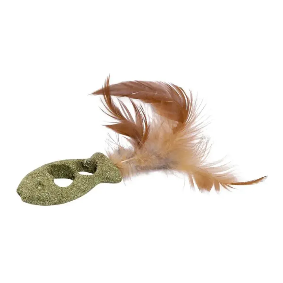 Jouet pour chat matatabi poisson à plumes 12x3x1,5 cm