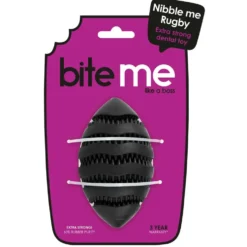 Jouet pour chien en caoutchouc coloris noir distributeur de friandises rugby Bite Me Nibble - Taille S 11 x 6 x 6 cm