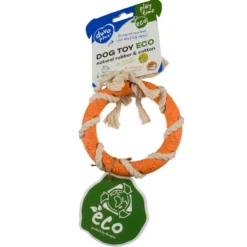 Jouet pour chien en corde et caoutchouc coloris multicolore bague Duvoplus - 12,5 x 12,5 x 3,2 cm
