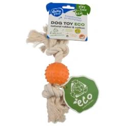 Jouet pour chien en corde et caoutchouc coloris multicolore corde et balle Duvoplus - 27 x 5 x 5 cm